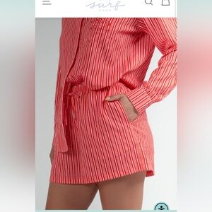 Rhythm - Biarritz Stripe Pajama Short - Red - Size 4